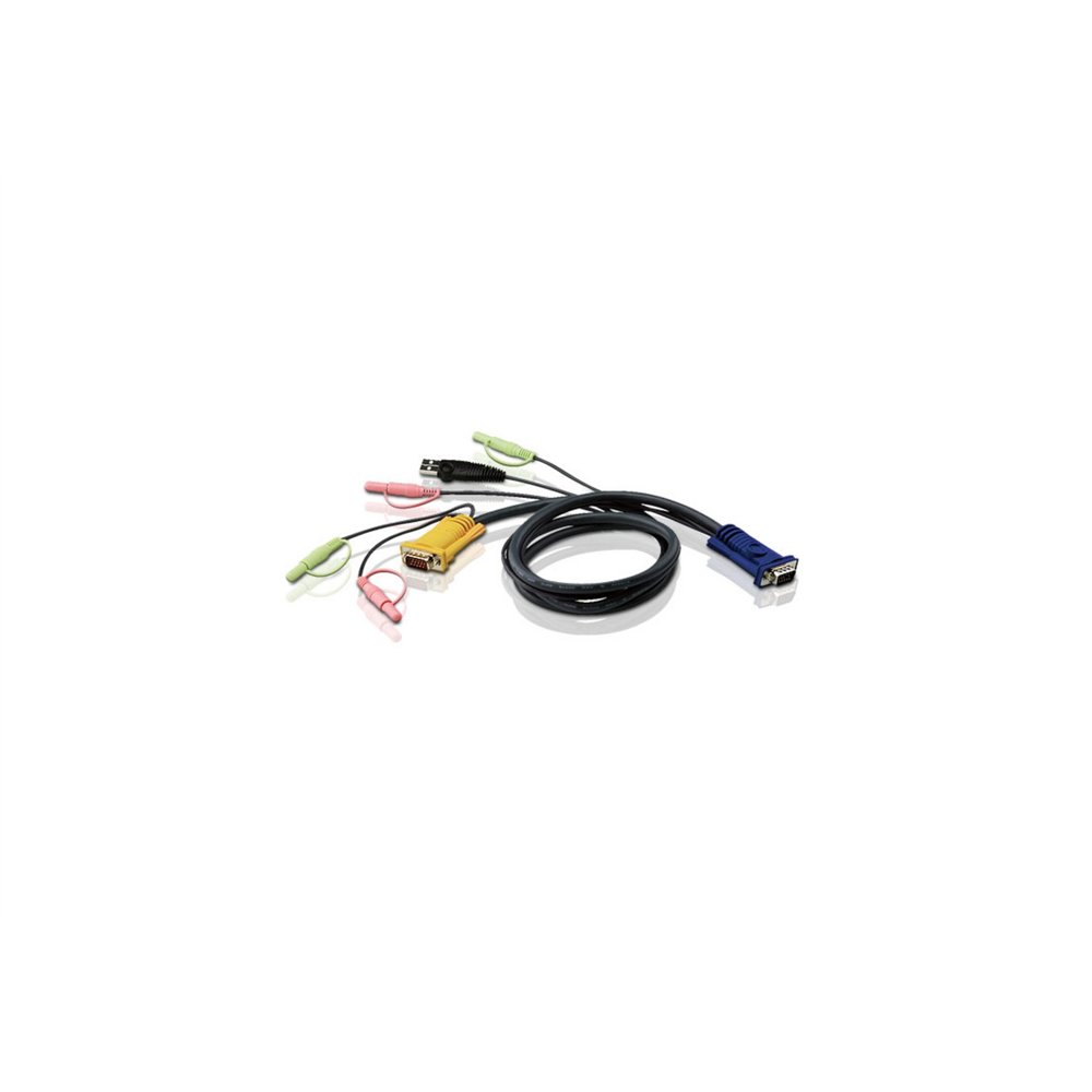 aten cable kvm usb con audio y sphd 3 en 1 de 5 m