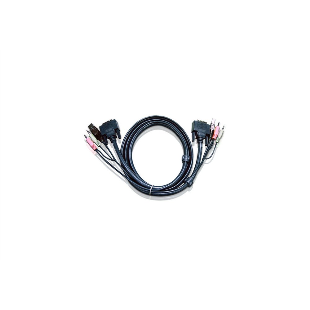 aten cable kvm dvi-d single link usb de 3 m