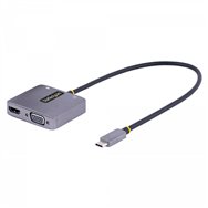 startech.com adaptador de ví­deo usb c, adaptador multipuertos usb tipo c a hdmi vga con salida de audio de 3,5mm, hdr 4k a 60hz