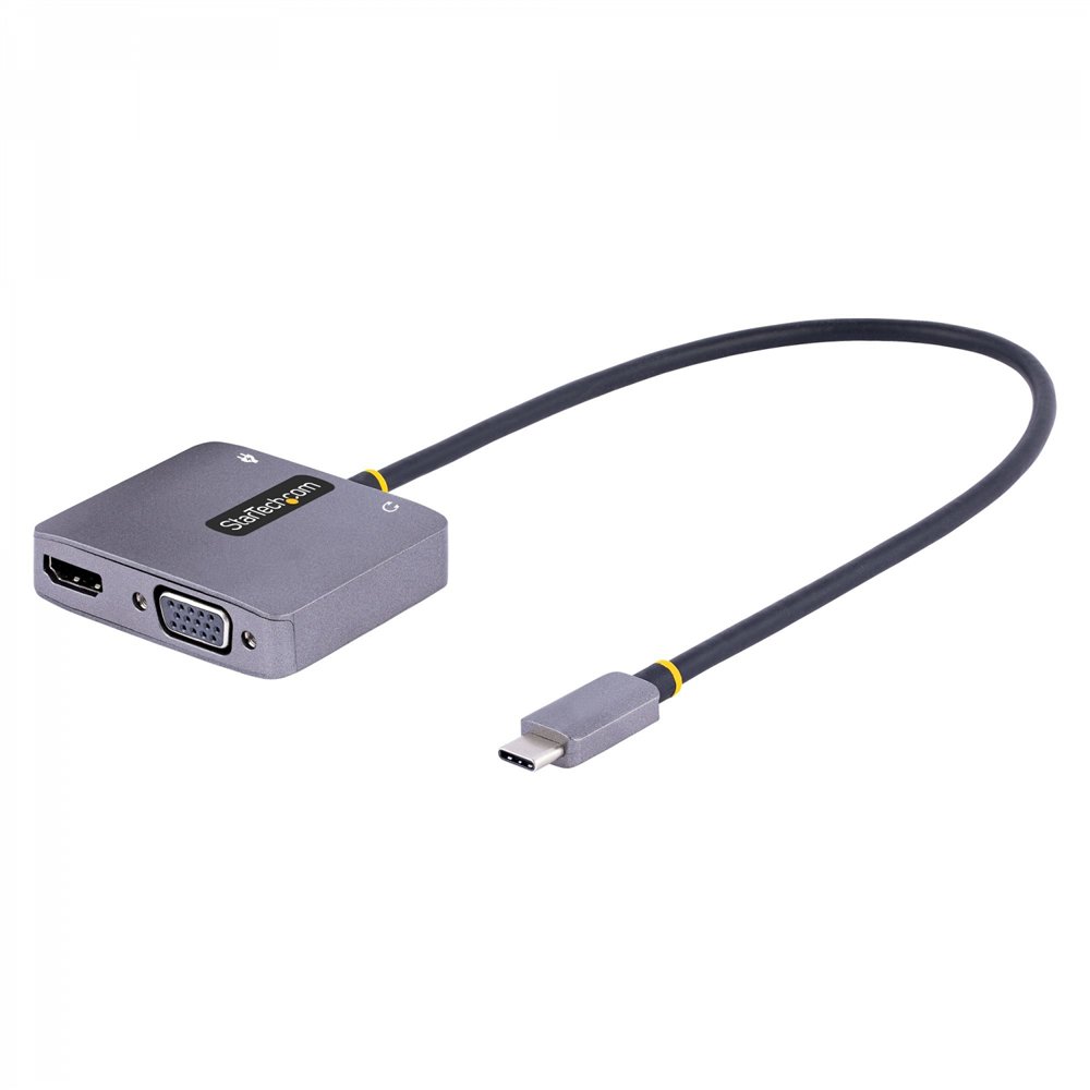 startech.com adaptador de ví­deo usb c, adaptador multipuertos usb tipo c a hdmi vga con salida de audio de 3,5mm, hdr 4k a 60hz