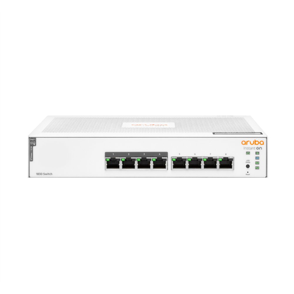 hewlett packard enterprise aruba instant on 1830 8g 4p class4 poe 65w gestionado l2 gigabit ethernet (10/100/1000) energí­a sobr