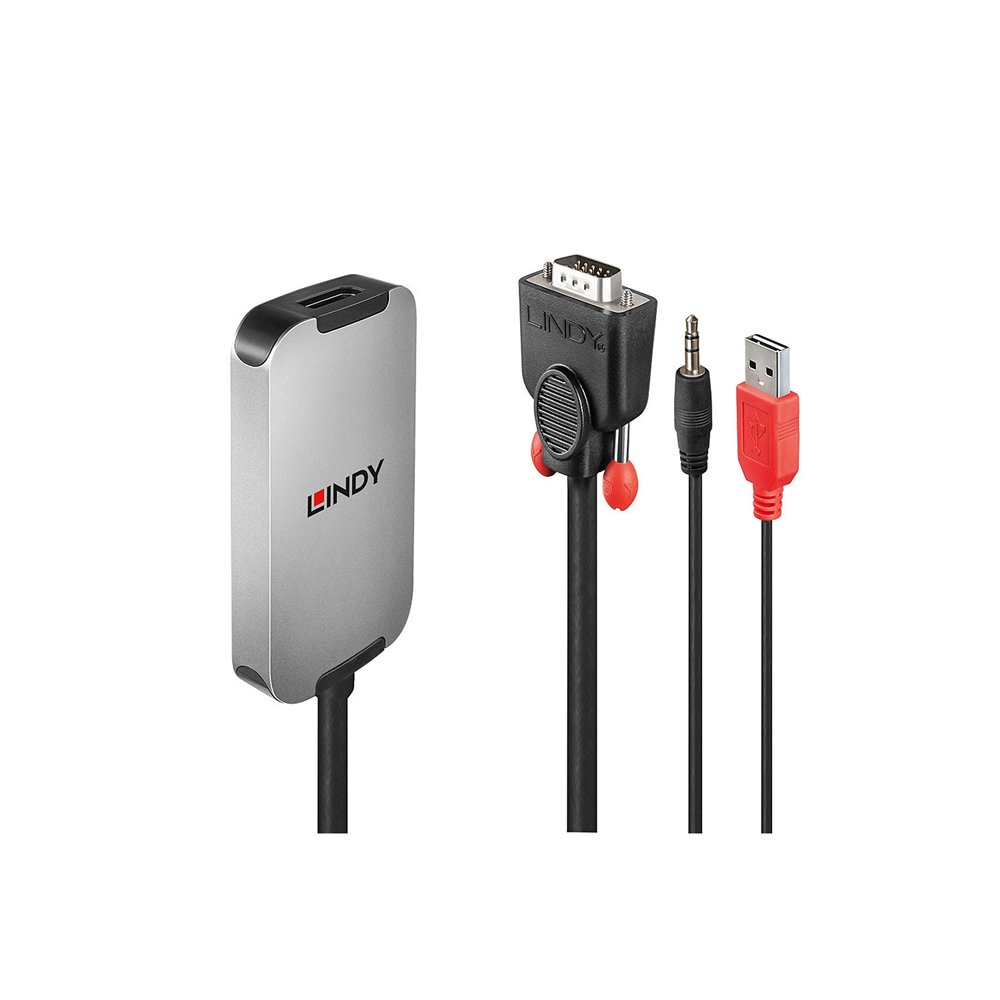 lindy 38296 adaptador de cable de ví­deo negro, blanco