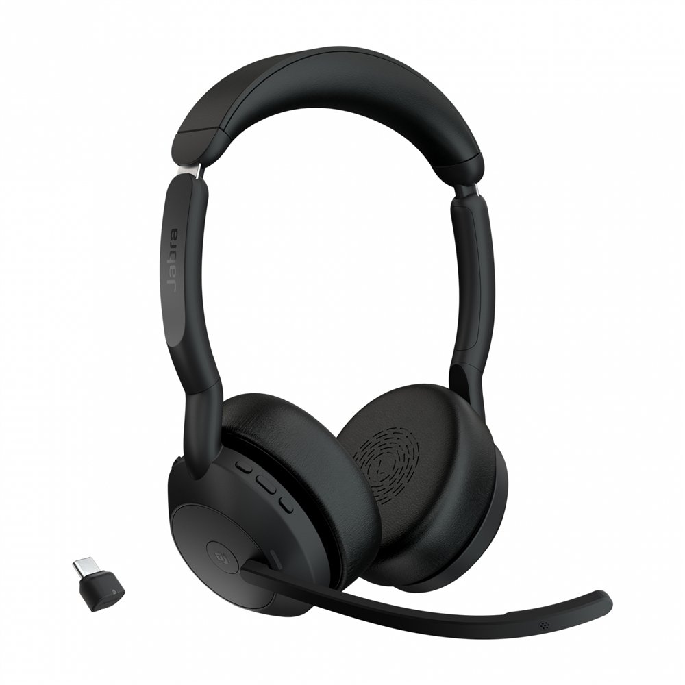 jabra evolve2 55 auriculares inalámbrico diadema oficina/centro de llamadas bluetooth base de carga negro