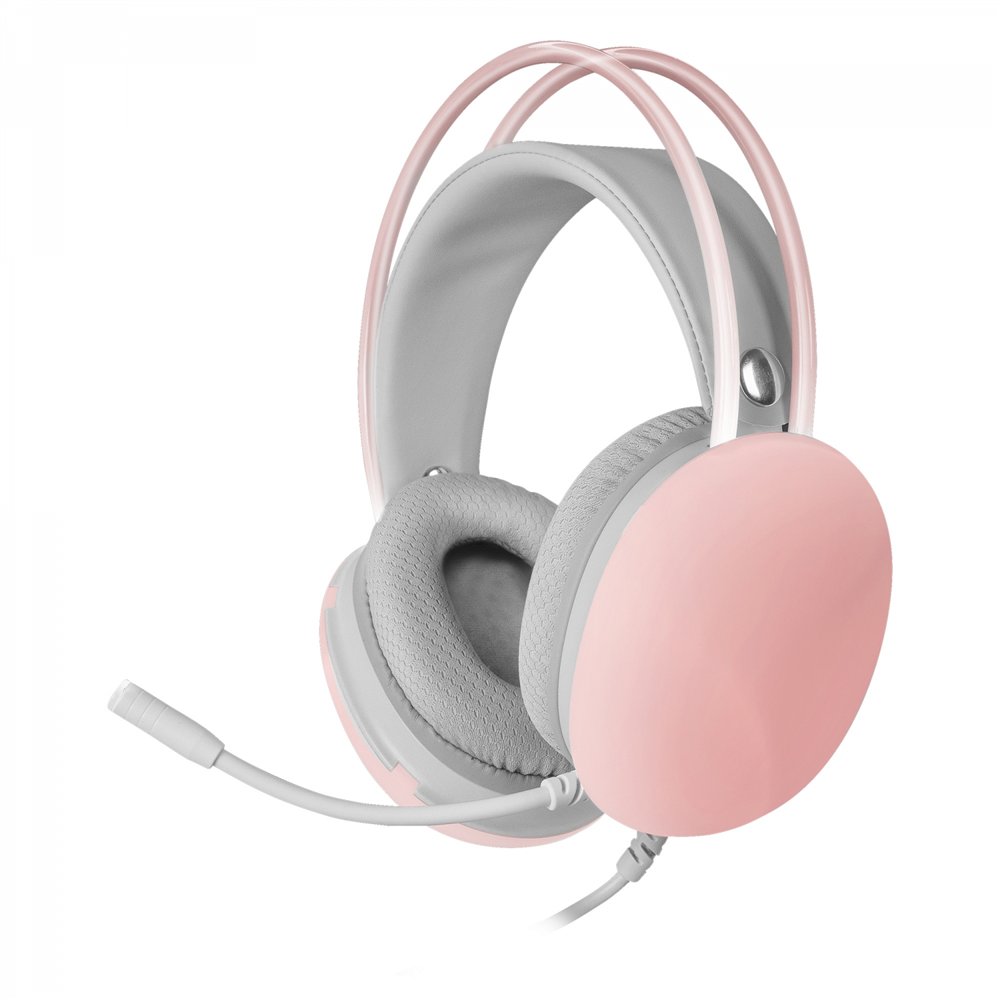 mars gaming mh-glow rosa auriculares 360º full chroma rgb flow micrófono cancelación de ruido diseño ultra-ligero almohadillas m