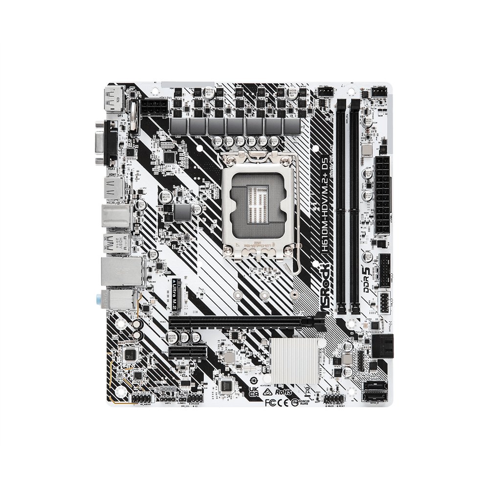 asrock h610m-hdv/m.2+ d5 intel h610 lga 1700 micro atx