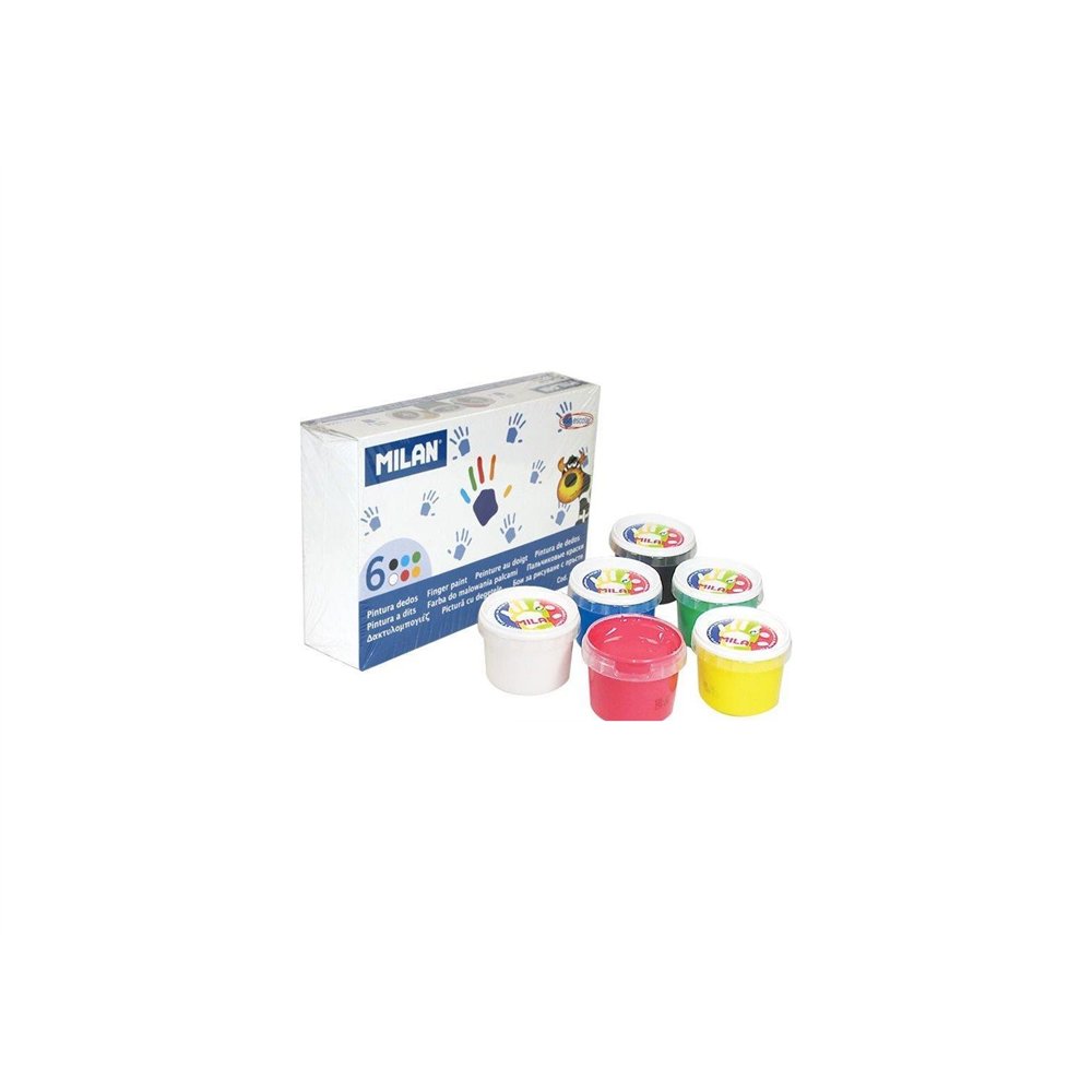 milan pintura de dedos 6 botes 100ml