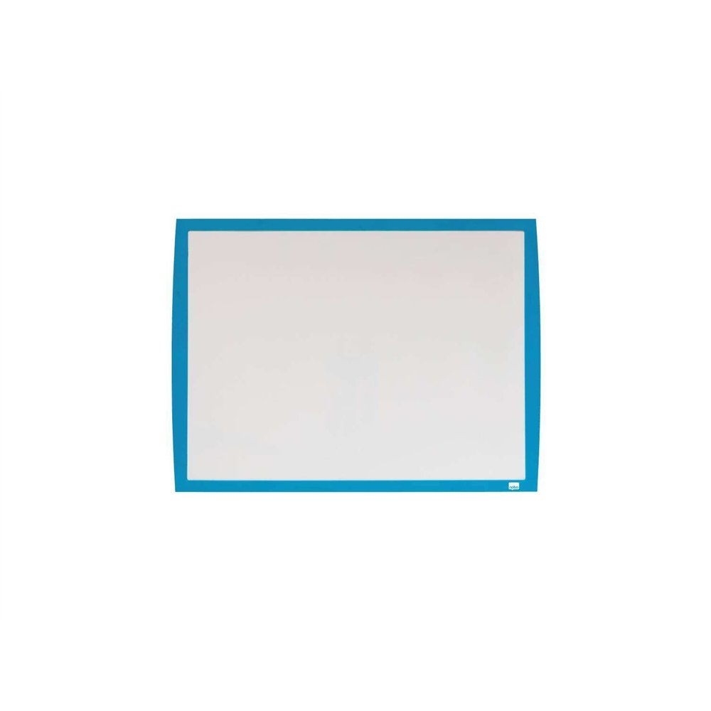 nobo pizarra blanca magnetica peque?a 585x430 - marco de colores vibrantes - accesorios de pizarra a juego - azul