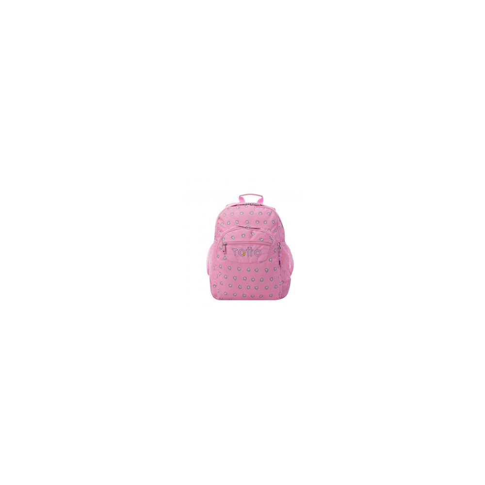 mochila infantil rosa corazones bolsillos ma04eco029-2120n-7iu totto