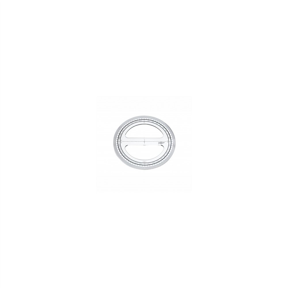 circulo transparente en plastico inyectado graduado y biselado 12 cm. faibo 220