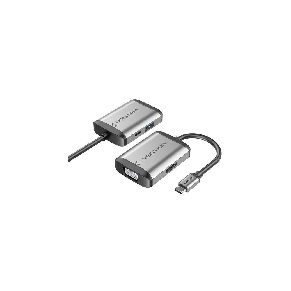 vention conversor tfahb/ 1xusb/ 1xhdmi/ 1xvga/ 1xusb tipo-c pd/ 15cm/ gris