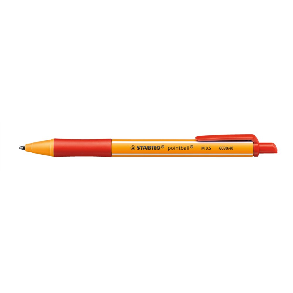 stabilo pointball rojo bolígrafo de punta retráctil con pulsador 1 pieza(s)