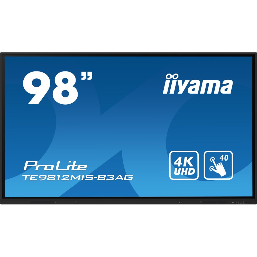 iiyama te9812mis-b3ag pantalla de señalización diseño de quiosco 2,49 m (98") lcd wifi 400 cd / m² 4k ultra hd negro pantalla tá