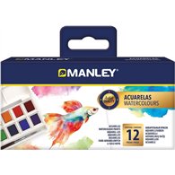 manley acuarela estuche 12 colores con pincel