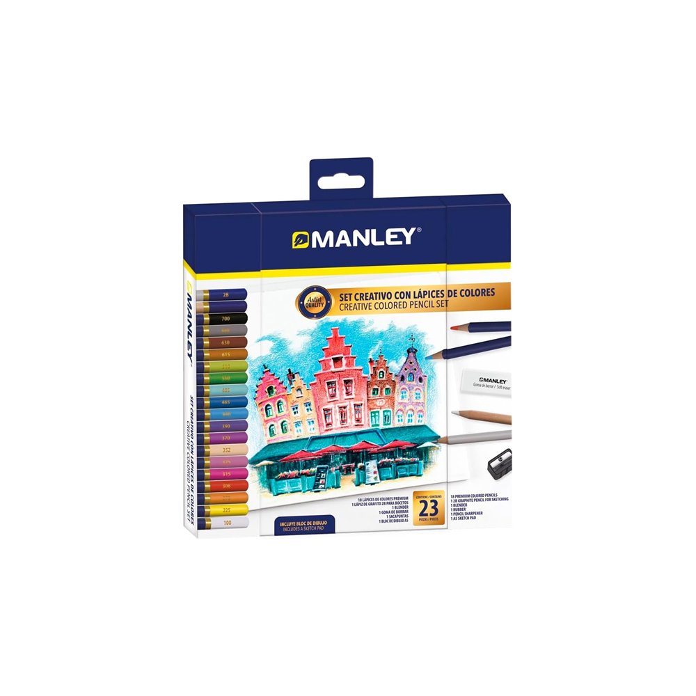 manley set lapices de colores 23 unidades
