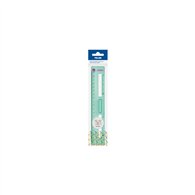milan regla 20 cm transparente serie new look, verde