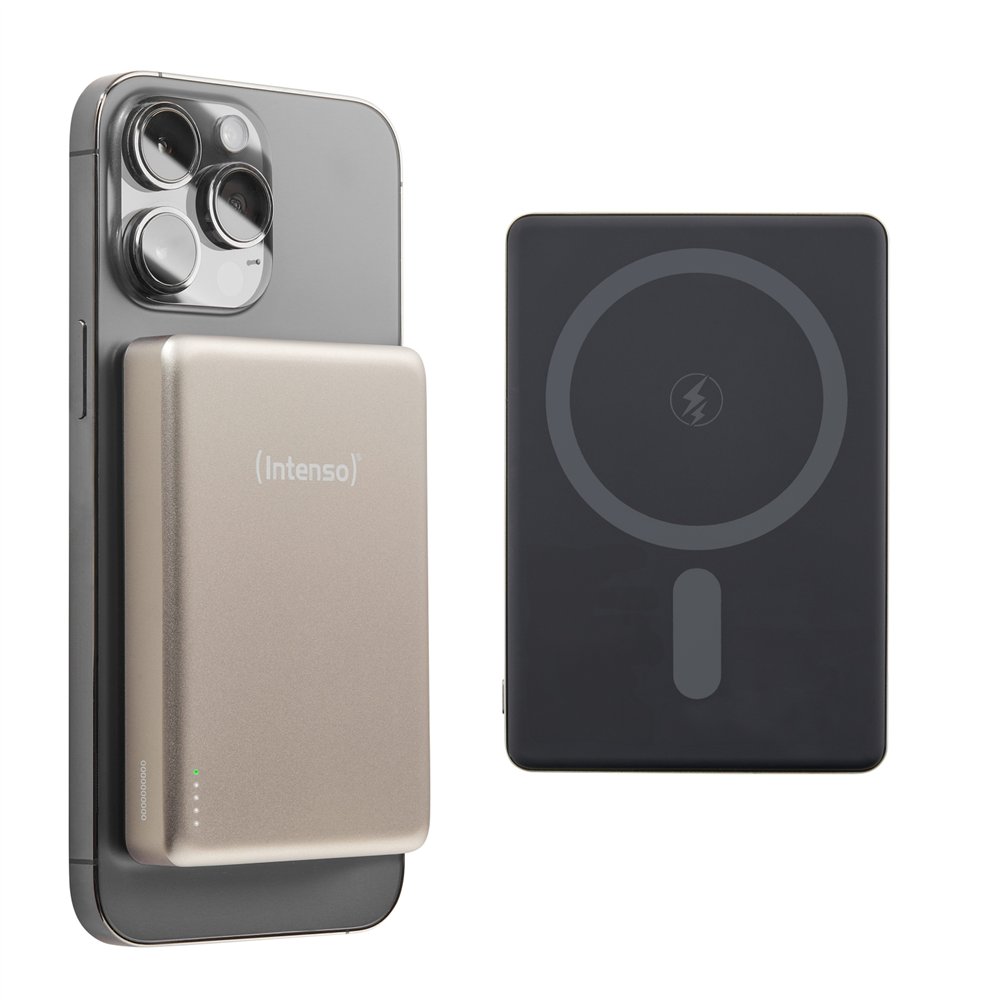 intenso batería externa magnética mw10000 10000 mah – compatible con magsafe, carga inalámbrica 15w, usb-c pd 20w, para iphone y
