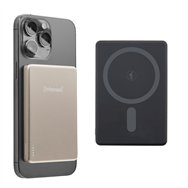 intenso mw5000 batería externa magnética 5000 mah – compatible con magsafe, carga inalámbrica 15w, usb-c pd 20w, delgada y compa