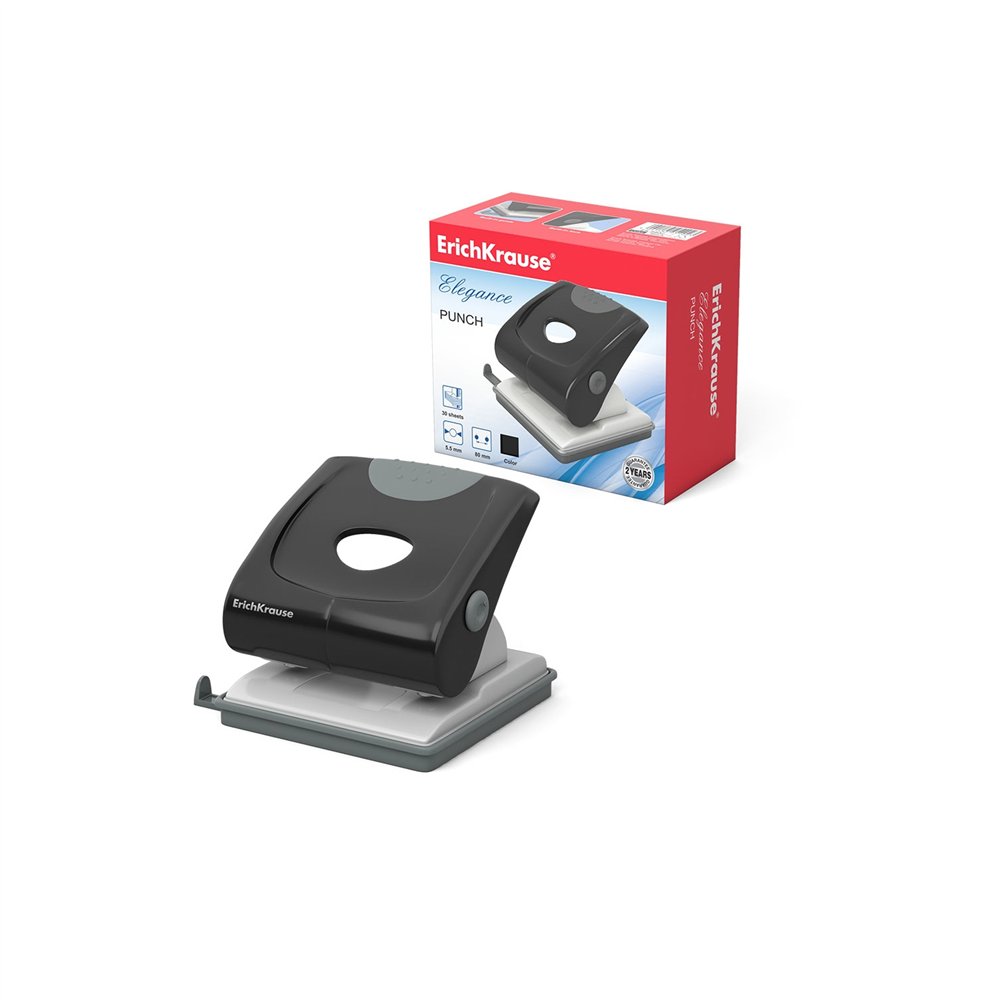erichkrause elegance perforador de papel 30 hojas negro