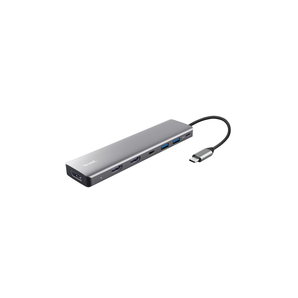 trust 25661 hub de interfaz usb tipo c aluminio