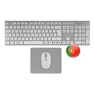 tacens 6zenithwpt teclado ratón incluido hogar / oficina rf inalámbrico qwerty portugués plata, blanco