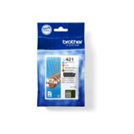 tinta brother pack negro/tricolor (lc421val)
