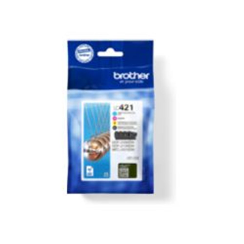 tinta brother pack negro/tricolor (lc421val)