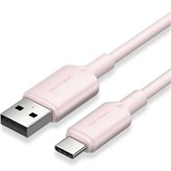 cable vention usb-a - usb-c 3a 60w 2m trenzado rose