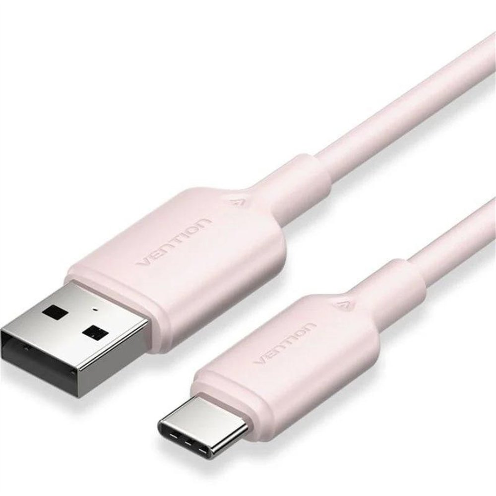 cable vention usb-a - usb-c 3a 60w 2m trenzado rose