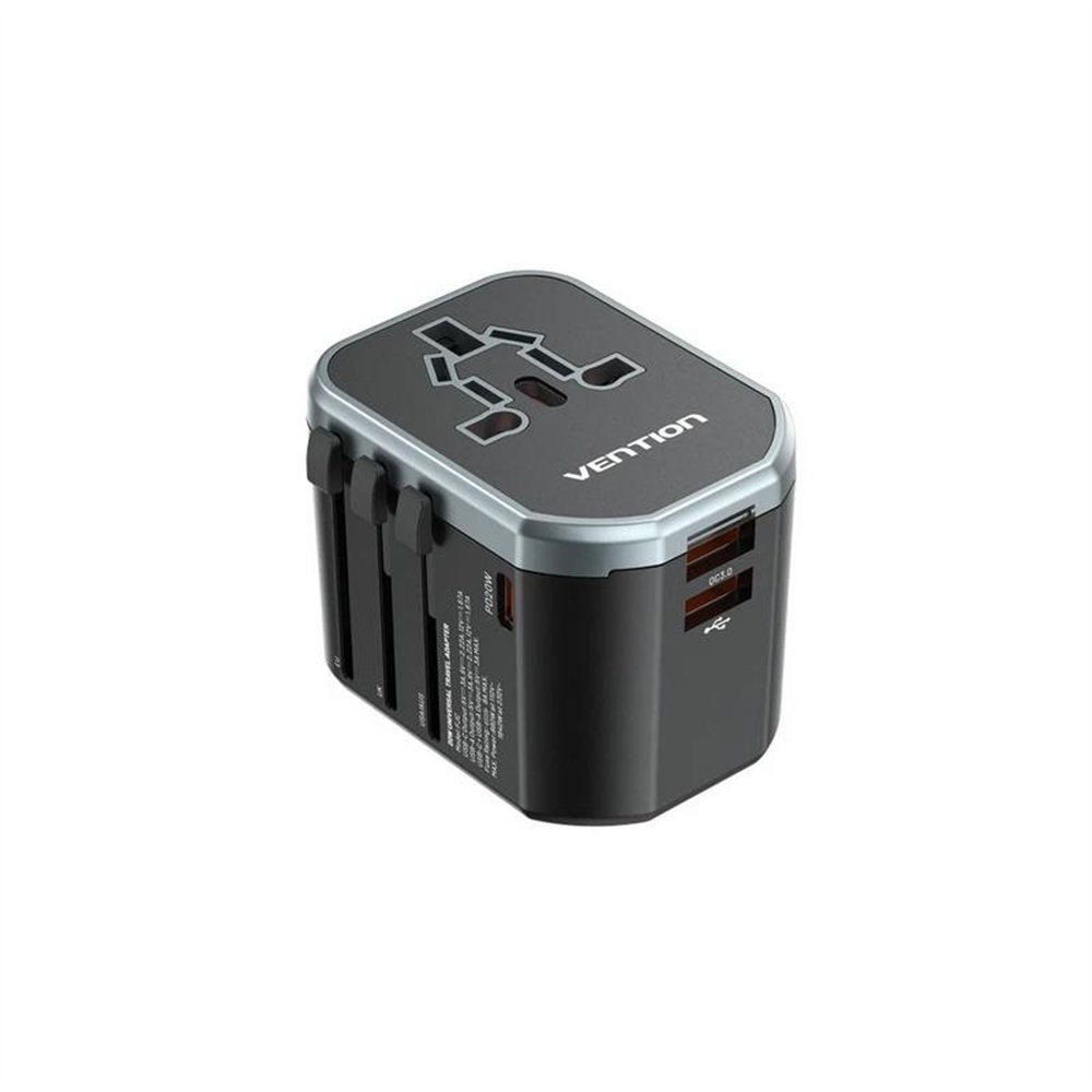 cargador de pared vention universal usb-c 2xusb-a 20w