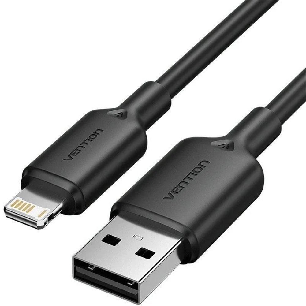 cable vention usb-a 2.0 - lightning 2.4a 1m black