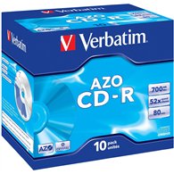10 unidades cd-rom verbatim superazo crystal surface 52x 700mb 43327