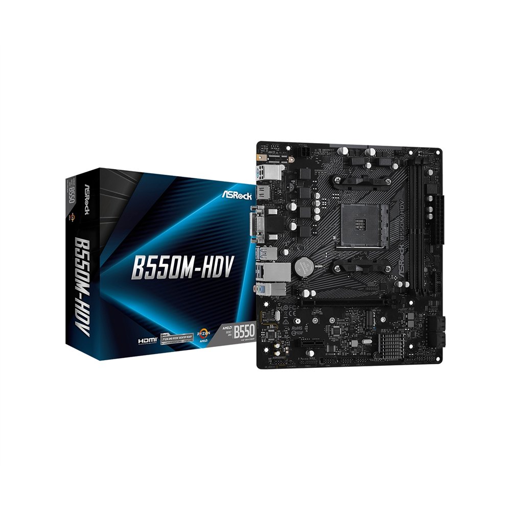 asrock b550m-hdv placa base zócalo am4 micro atx amd b550 90-mxbdj0-a0uayz