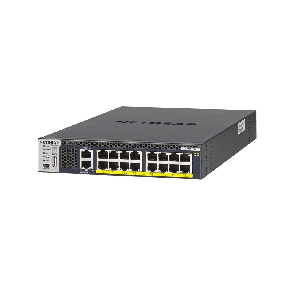 netgear m4300-16x gestionado l3 10g ethernet (100/1000/10000) energí­a sobre ethernet (poe) 1u negro
