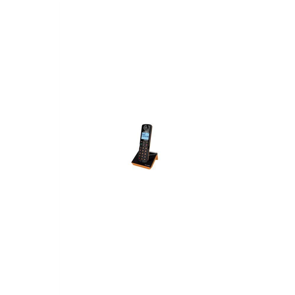 alcatel s280 teléfono dect identificador de llamadas negro, naranja