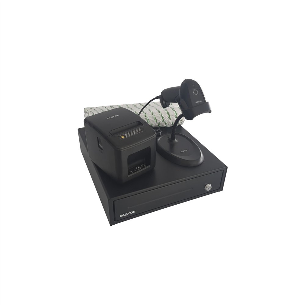 approx pos pack para tpv apppospack3380usb impresora + cajón + lector + papel