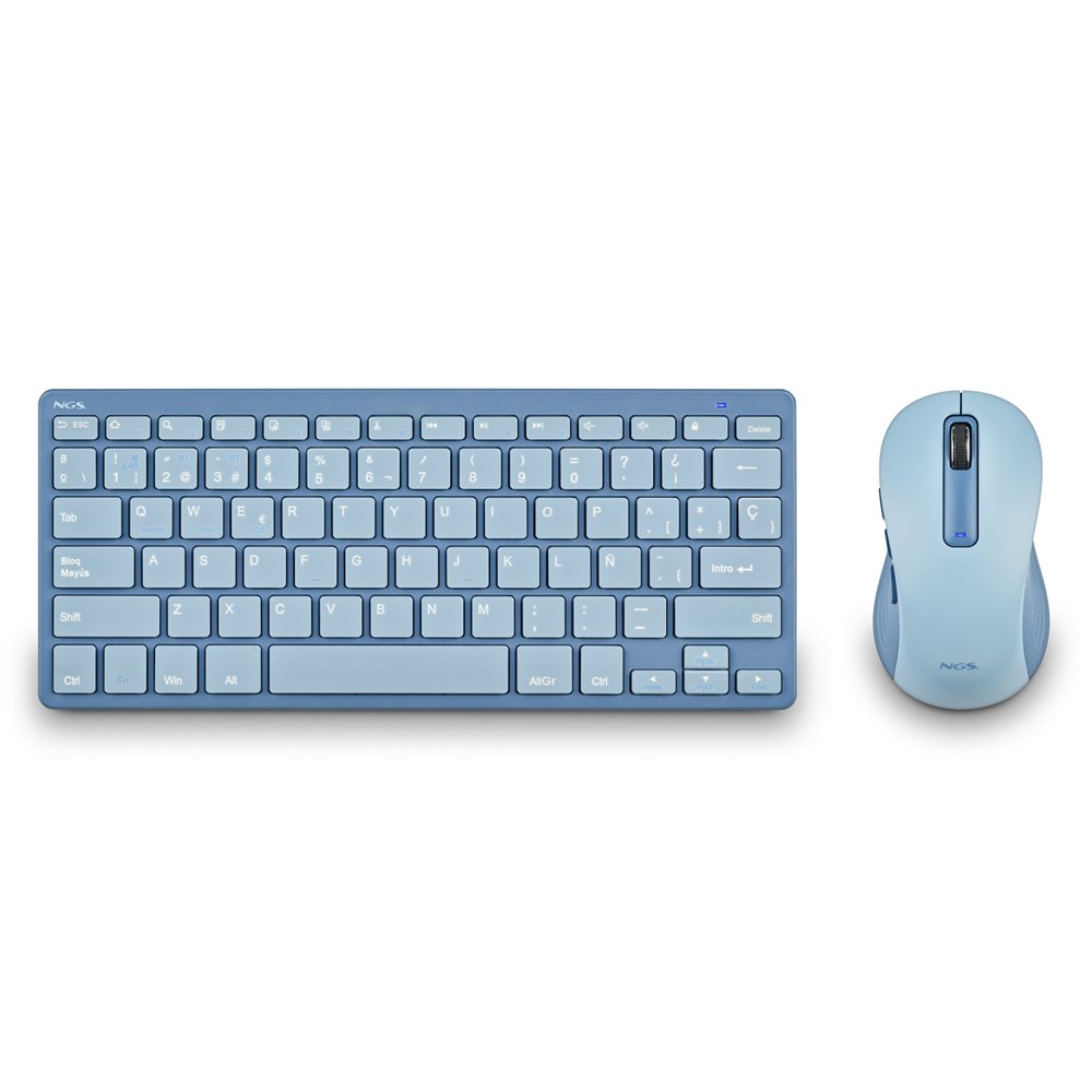 ngs fantasy (querty, es) teclado ratón incluido universal rf wireless + bluetooth qwerty español azul