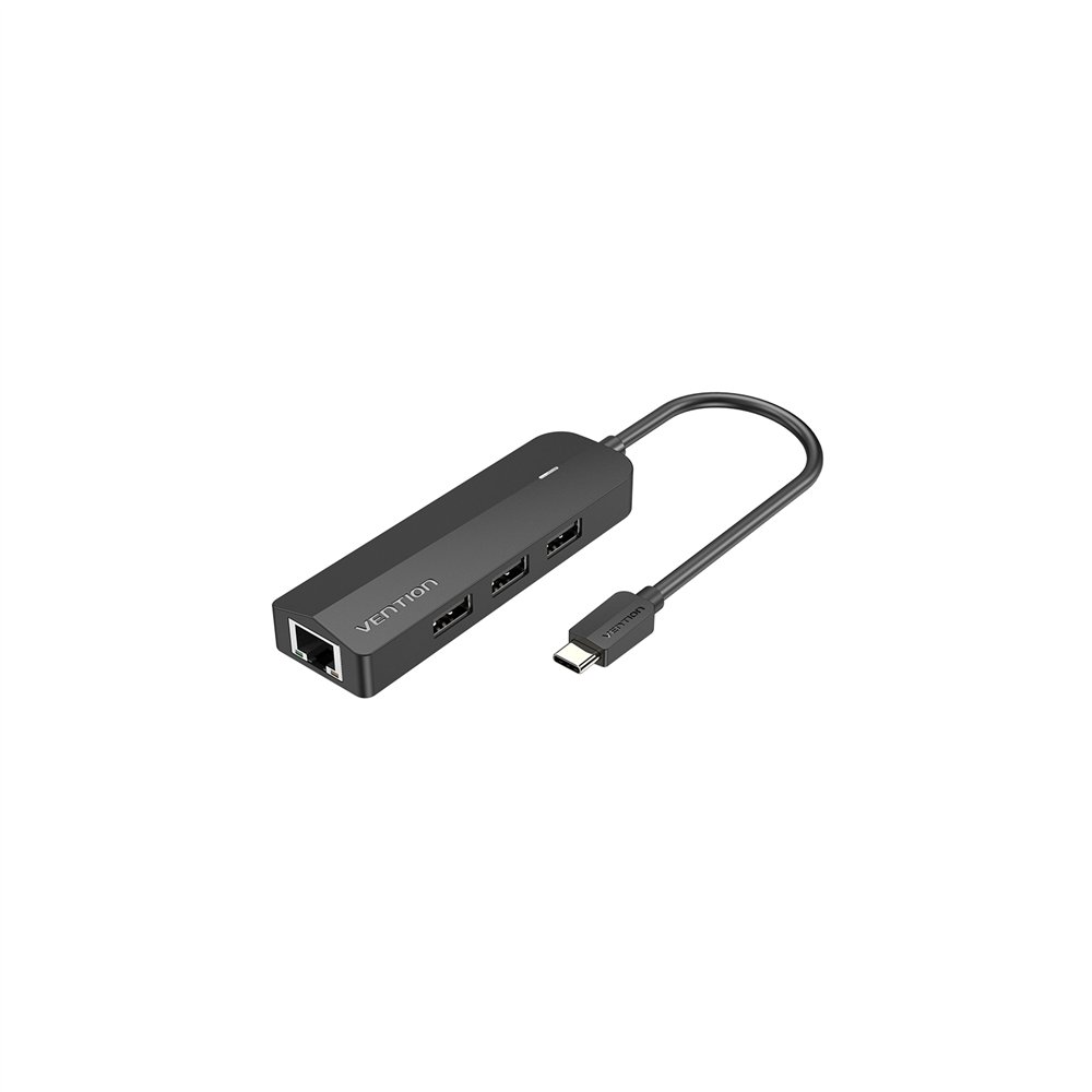 vention docking usb tipo-c tgobb/ 3xusb/ 1xrj45/ 1xusb micro b pd/ negro