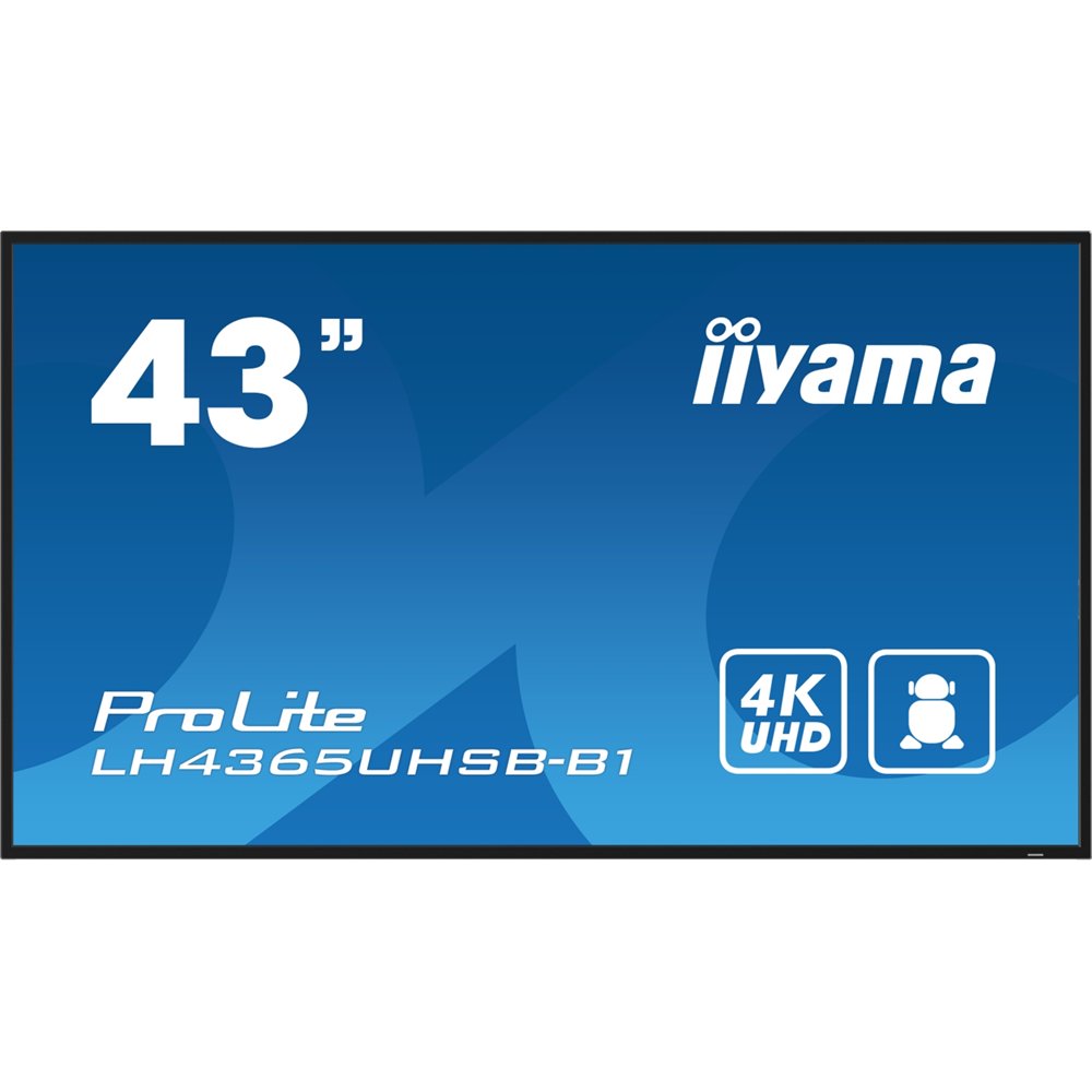 iiyama lh4365uhsb-b1 pantalla de señalización diseño de quiosco 108 cm (42.5") led wifi 800 cd / m² 4k ultra hd negro procesador