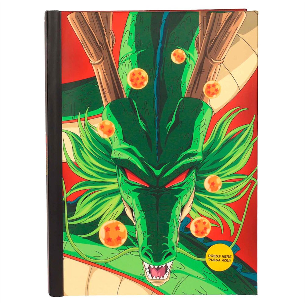 cuaderno a5 shenron dragon ball luces