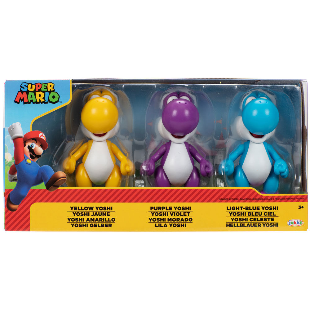 blister 3 figuras yoshi super mario bros 10cm
