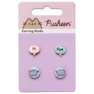 set 3 pares pendientes hi bye pusheen