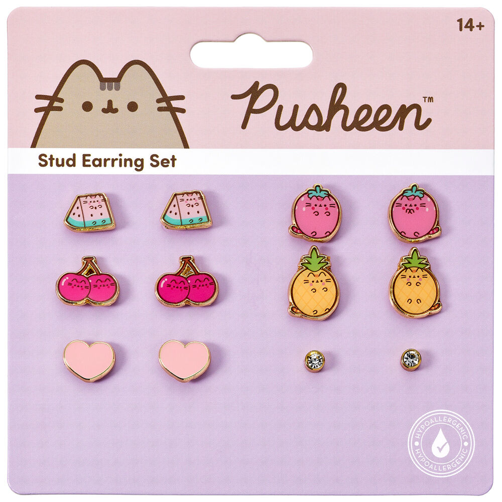 set 6 pares pendientes pusheen
