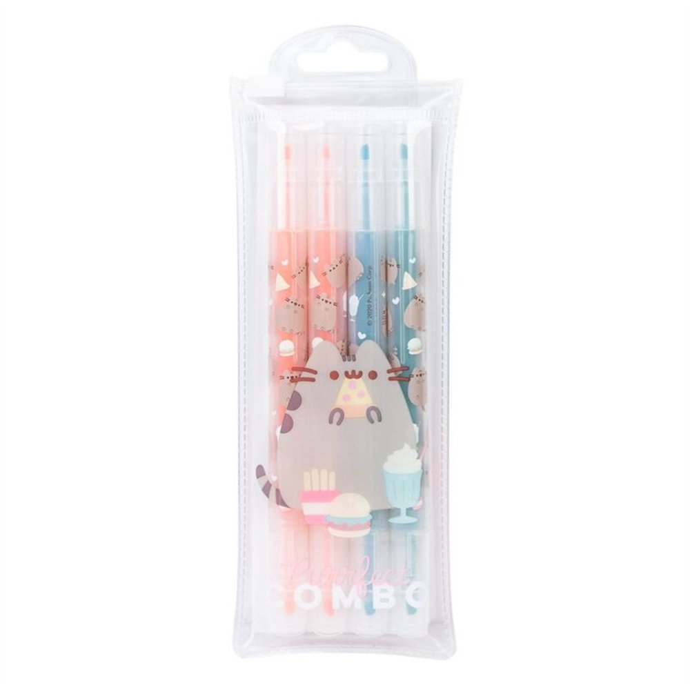 set 4 subrayadores foodie pusheen