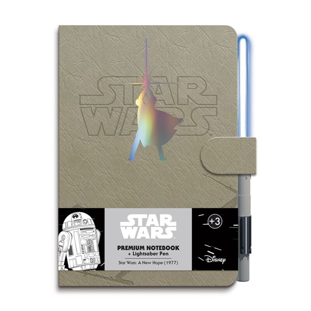 cuaderno a5 premium + boligrafo sable de luz luke skywalker star wars