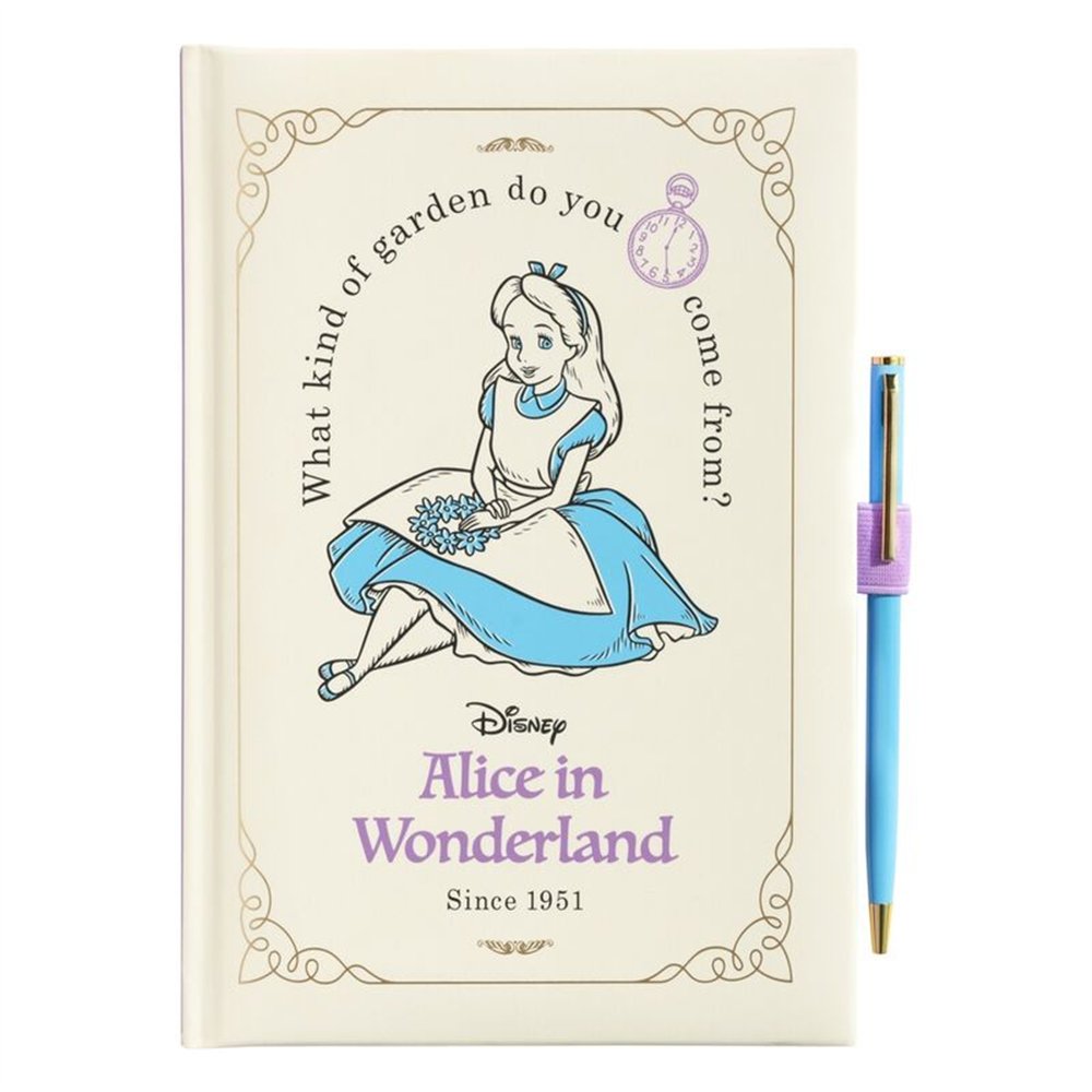 cuaderno a5 premium + boligrafo alicia en el pais de las maravillas disney