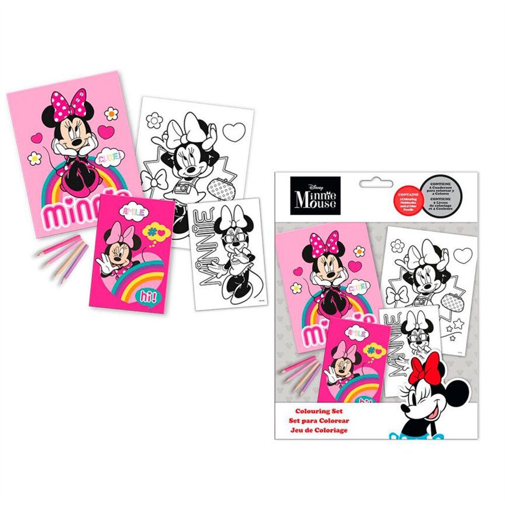 set colorear +  pegatinas minnie disney