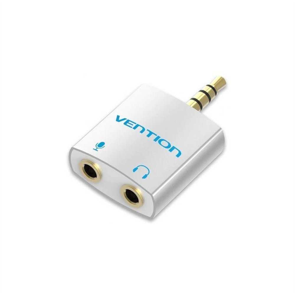 adaptador audio vention jack 3.5/m - 2x jack 3.5/h white