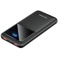 powerbank vention 10000mah 2xusb-a + usb-c led display 22.5w black