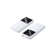 powerbank vention 10000mah 2xusb-a + usb-c led display 22.5w white