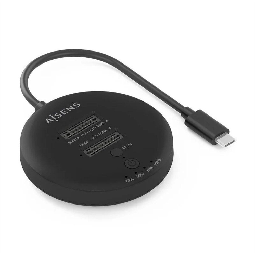 dock station clone aisens x2 m2 nvme usb-c 3.2 black